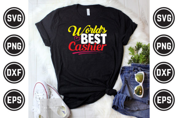 Cashier SVG T-Shirt Design 16: Graphics & Print Templates