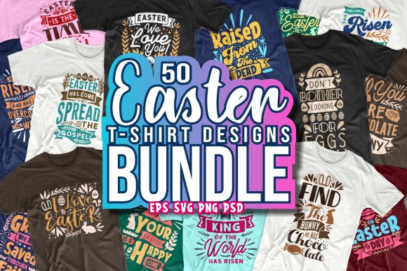 Easter Day Quotes T-shirt Design Bundle