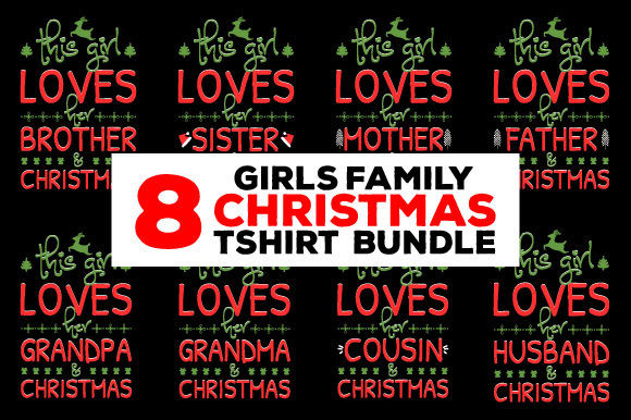 Family Christmas T-Shirt SVG & Graphics Bundle