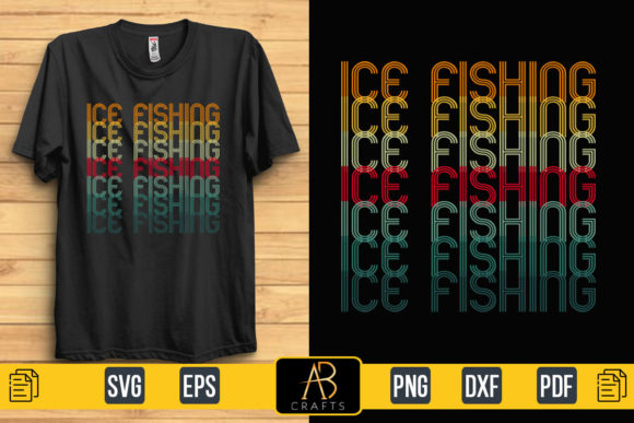 Ice Fishing T Shirt Design Sublimation: Graphics & Print Templates