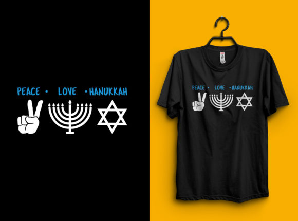 Peace Love Hanukkah T-Shirt Design Graphics