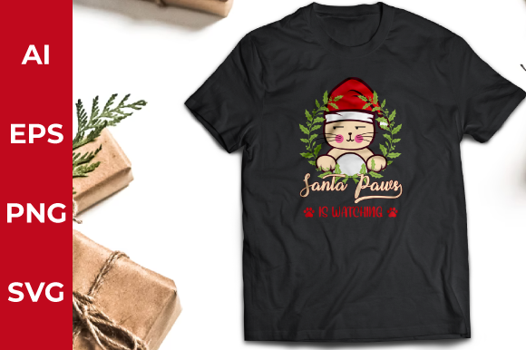 Santa Paws is Watching Christmas T-shirt