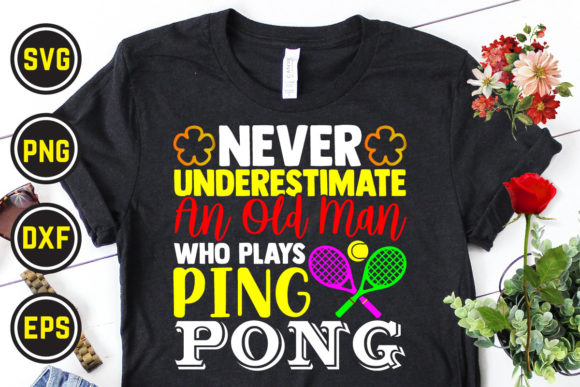 Table Tennis SVG T-Shirt Design 08: Graphics & Print Templates