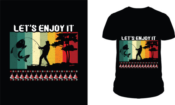 Trendy Christmas Fishing Graphics & T-Shirt Designs
